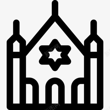 犹太教堂宗教32直系图标图标