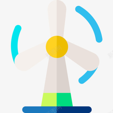 风能可再生能源25平坦图标图标