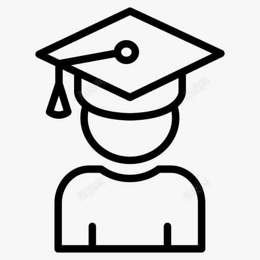 学士成就毕业图标svg_新图网 https://ixintu.com 图标 学士 学生 成功 成就 机会 毕业 线图