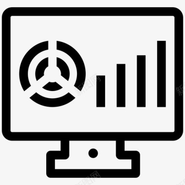 销售报告计算机监控图标图标