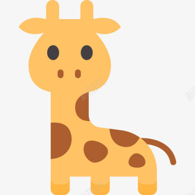 长颈鹿动物54扁平图标图标