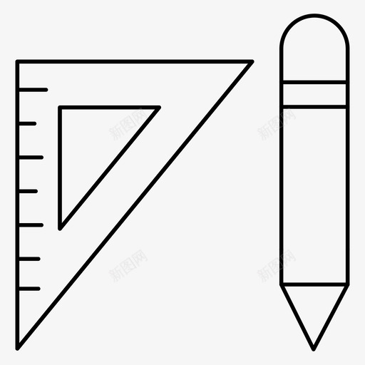 几何数学测量图标svg_新图网 https://ixintu.com 几何 图标 在建 数学 测量 细线 量角器 铅笔