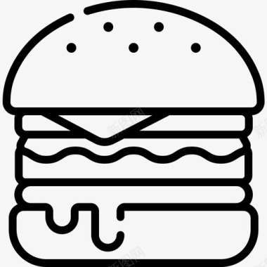 奶酪汉堡快餐69直系图标图标