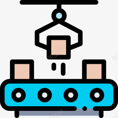 输送机工业68线性颜色图标图标