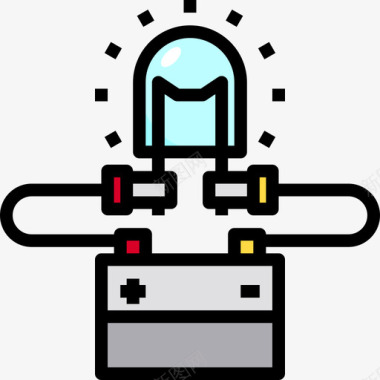 Led照明能量47线性颜色图标图标