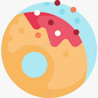 甜甜圈快餐63扁平图标图标
