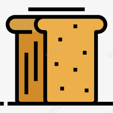 烤面包早餐31线形颜色图标图标