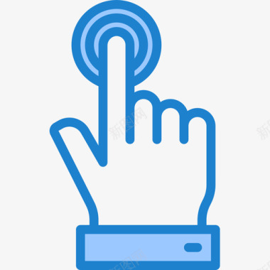 触摸屏搜索引擎优化和商务5蓝色图标图标