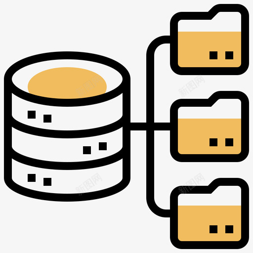 托管数据库管理4黄色阴影图标svg_新图网 https://ixintu.com 托管 数据库 管理 阴影 黄色