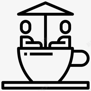 茶杯之旅主题公园4线性图标图标