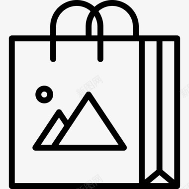 购物袋品牌5线性图标图标