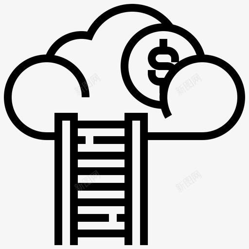 目标云赚钱图标svg_新图网 https://ixintu.com 业务 成功 机会 目标 赚钱