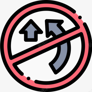禁止超车交通标志14线形颜色图标图标