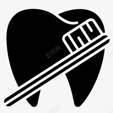 牙刷牙科口腔卫生图标图标