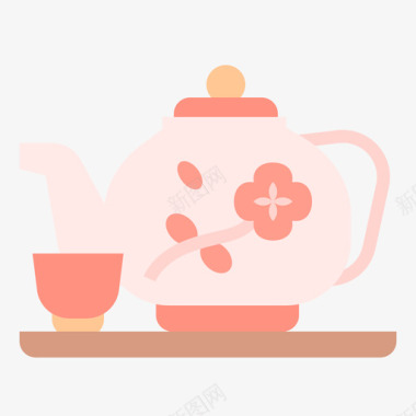 茶壶中国76扁平图标图标