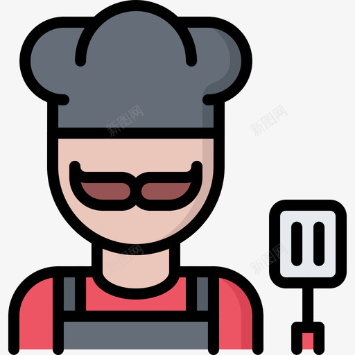 厨师烧烤27彩色图标svg_新图网 https://ixintu.com 厨师 彩色 烧烤