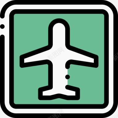 机场交通标志14线形颜色图标图标