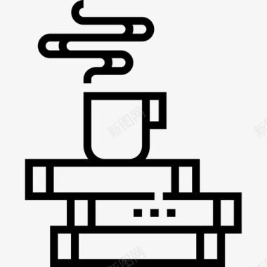 咖啡杯网页140线形图标图标