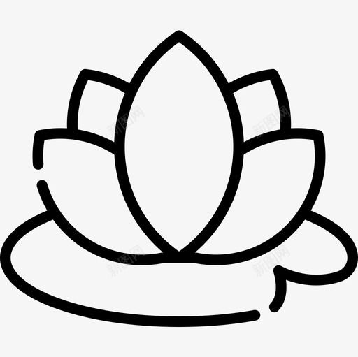 莲花健康18直线型图标svg_新图网 https://ixintu.com 健康 直线 线型 莲花