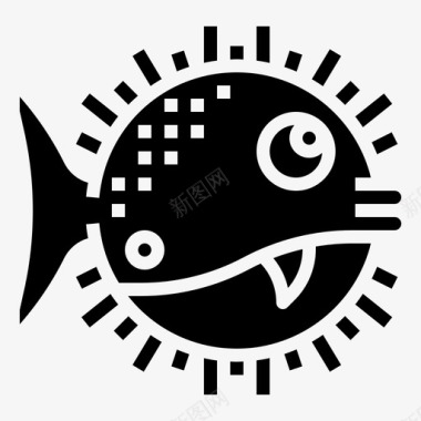 河豚鱼动物33填充图标图标