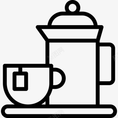 茶壶88号餐厅直线型图标图标