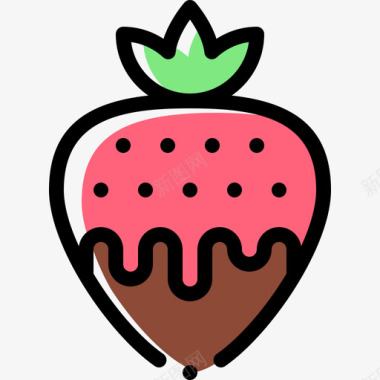 草莓甜点和糖果7颜色省略图标图标
