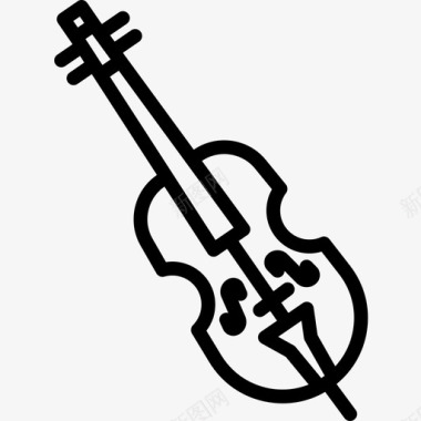 大提琴音乐119线性图标图标