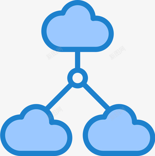 云计算数据和网络管理5蓝色图标svg_新图网 https://ixintu.com 云计算 数据 网络管理 蓝色