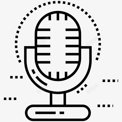 麦克风音乐唱歌图标svg_新图网 https://ixintu.com 唱歌 图标 复古 技术 线图 设备 话筒 音乐 麦克风