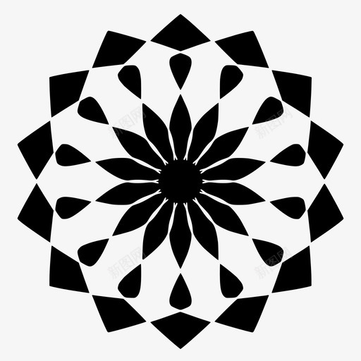 抽象花图案曼陀罗图标svg_新图网 https://ixintu.com 创意设计 图案 圆形 抽象 曼陀罗 花套 装饰