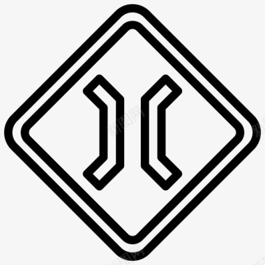 窄桥交通标志27线形图标图标