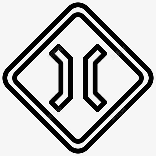窄桥交通标志27线形图标svg_新图网 https://ixintu.com 交通标志 窄桥 线形