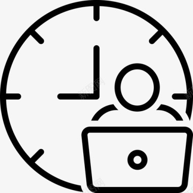 时钟小时笔记本电脑图标图标