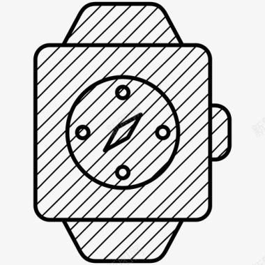 指南针应用程序方向智能手表指南针图标图标
