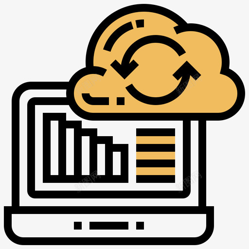 同步化商业分析16黄色阴影图标svg_新图网 https://ixintu.com 分析 同步化 商业 阴影 黄色