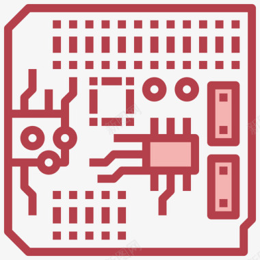 Pcb电子元件4红色图标图标
