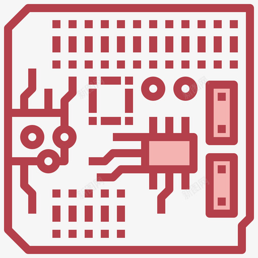 Pcb电子元件4红色图标svg_新图网 https://ixintu.com Pcb 电子元件 红色