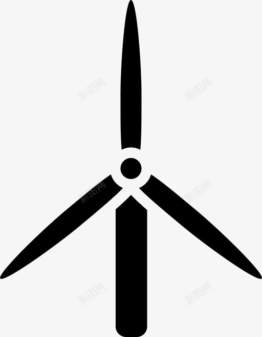 风车清洁能源图标svg_新图网 https://ixintu.com 媒体 标签 清洁 电力 社交 绿色 能源 风车