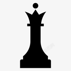 皇后棋子国际象棋游戏国王图标高清图片