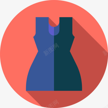 连衣裙时尚24扁平图标图标