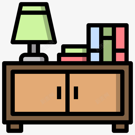 床头柜家居和生活39线性颜色图标svg_新图网 https://ixintu.com 家居 床头柜 生活 线性 颜色