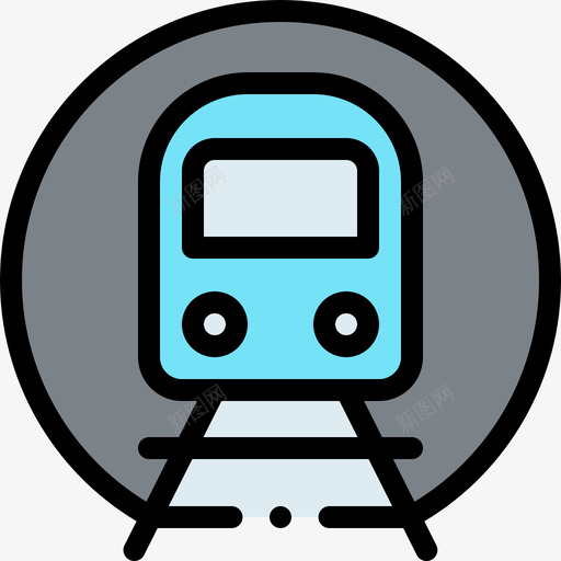 地铁车辆和运输1线颜色图标svg_新图网 https://ixintu.com 地铁 车辆 运输 颜色