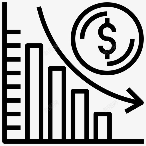 损失投资15线性图标svg_新图网 https://ixintu.com 投资 损失 线性