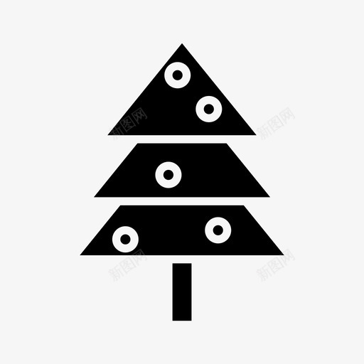 圣诞树针叶树松树图标svg_新图网 https://ixintu.com 圣诞树 实心 松树 针叶树