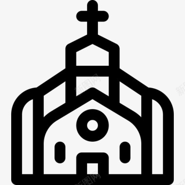 教堂宗教32直系图标图标