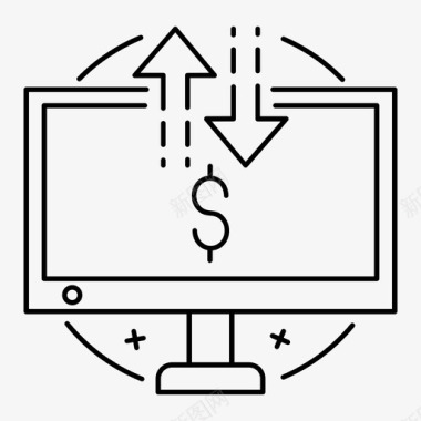 网上银行商业计算机图标图标