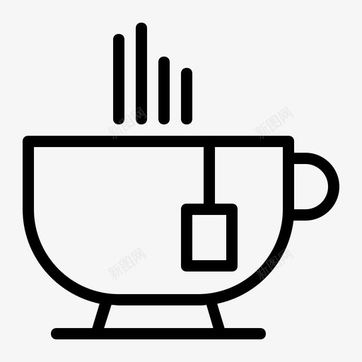 热茶早餐茶杯图标svg_新图网 https://ixintu.com 办公 商务 早餐 热茶 茶杯