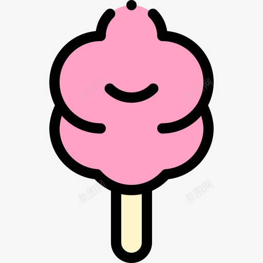 棉花糖甜点和糖果6线性颜色图标svg_新图网 https://ixintu.com 棉花糖 甜点 糖果 线性 颜色