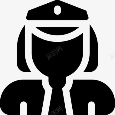 女警察工作和职业化身2填充图标图标