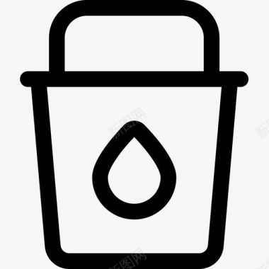 清洁桶73线性图标图标